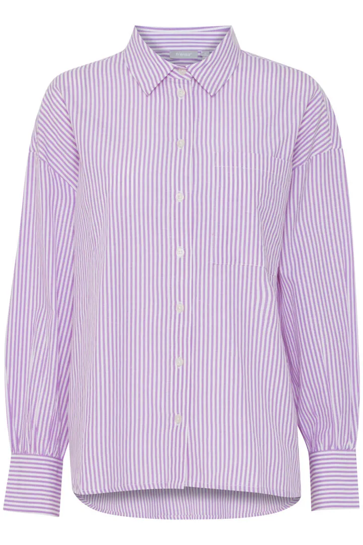 3516- Purple Pinstripe Shirt- Fransa