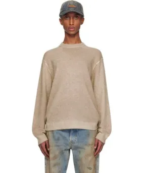 Acne Studios Beige Printed Crewneck Sweater