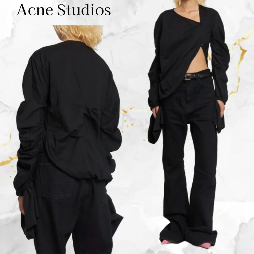 Acne Studios  |Casual Style Long Sleeves Plain Cotton Elegant Style