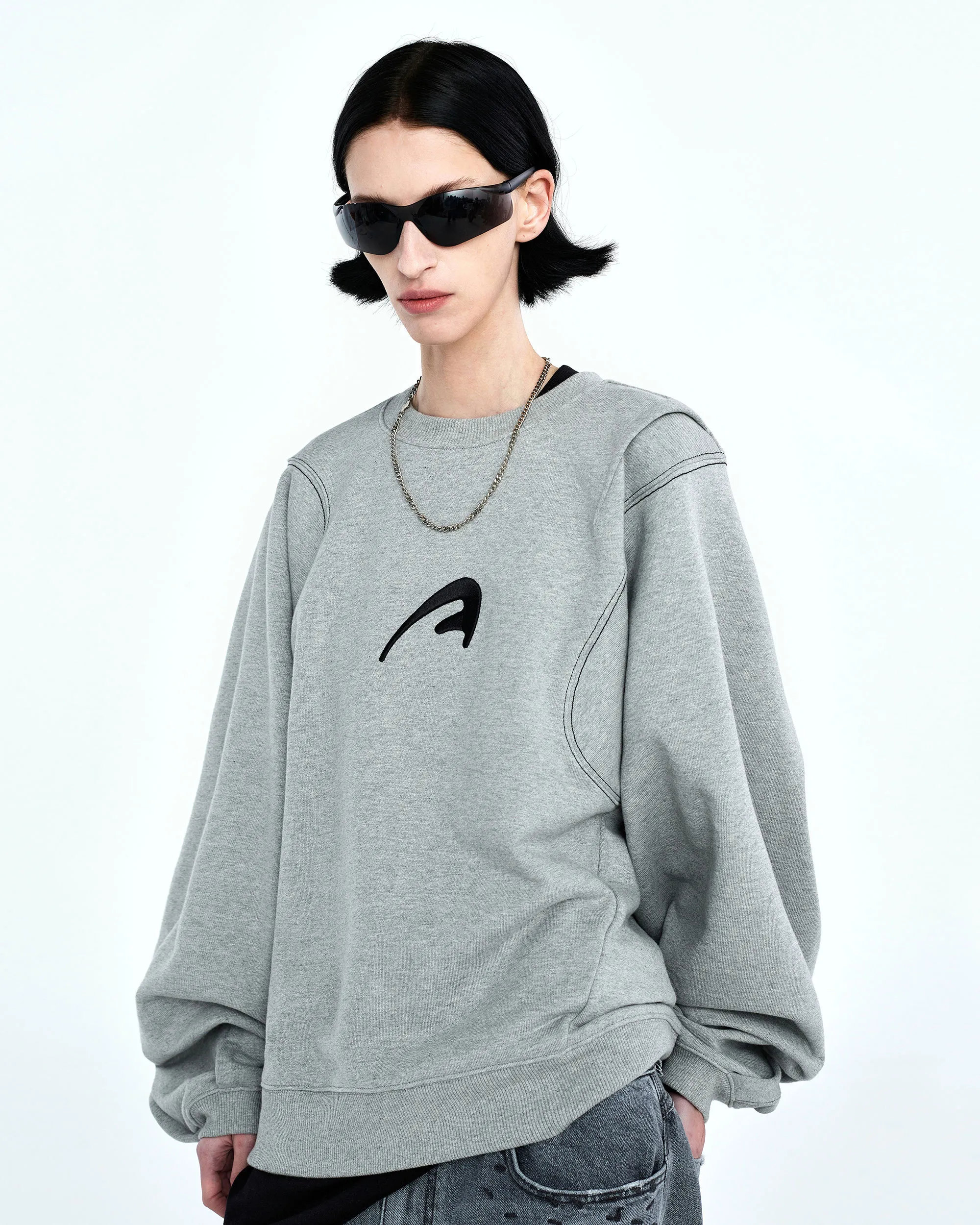 ADERERROR  |Unisex Street Style Long Sleeves Logo Sweatshirts