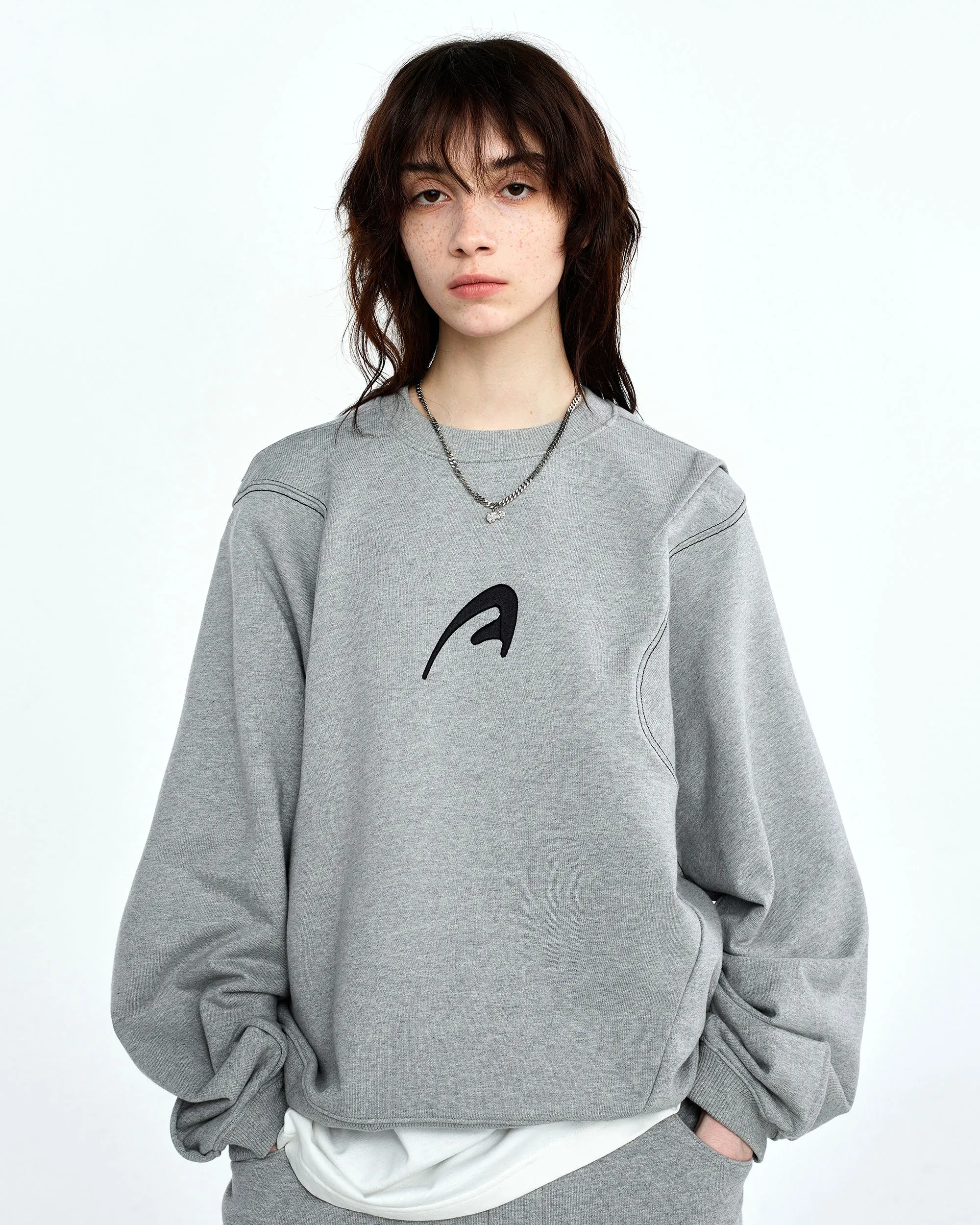 ADERERROR  |Unisex Street Style Long Sleeves Logo Sweatshirts