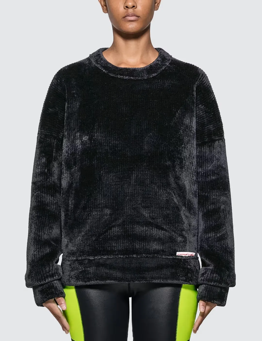 Alexander Wang  |Crew Neck Unisex Rib Long Sleeves Plain Oversized Logo