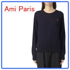 AMI PARIS  |Crew Neck Casual Style Wool Long Sleeves Plain