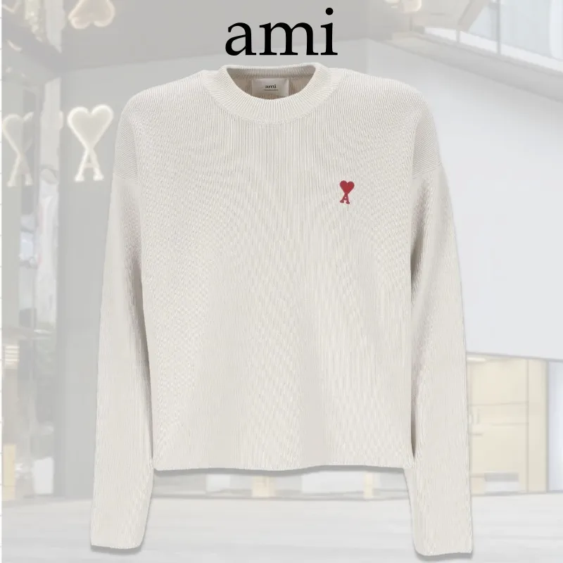 AMI PARIS  |Long Sleeves Plain Logo V-neck & Crew neck