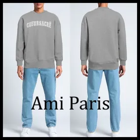 AMI PARIS  |Unisex Street Style Long Sleeves Plain Cotton Logo Designers