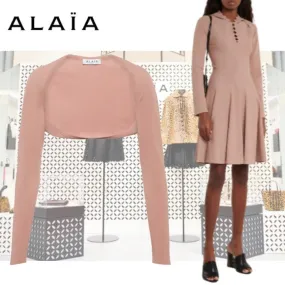 Azzedine Alaia  |Long Sleeves Plain Party Style Elegant Style