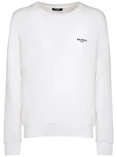 BALMAIN  |Crew Neck Long Sleeves Cotton Logo Luxury Sweatshirts