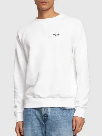 BALMAIN  |Crew Neck Long Sleeves Cotton Logo Luxury Sweatshirts