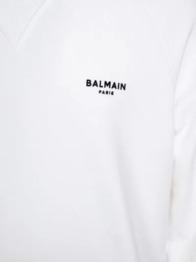 BALMAIN  |Crew Neck Long Sleeves Cotton Logo Luxury Sweatshirts