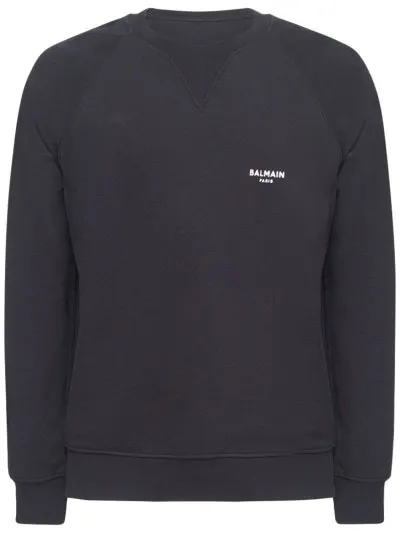 BALMAIN  |Crew Neck Long Sleeves Cotton Logo Luxury Sweatshirts