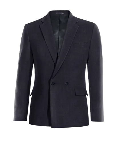  Blazer cruzada azul de franela príncipe de gales