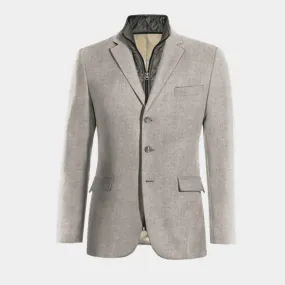  Blazer gris de donegal tweed slim fit de 3 botones