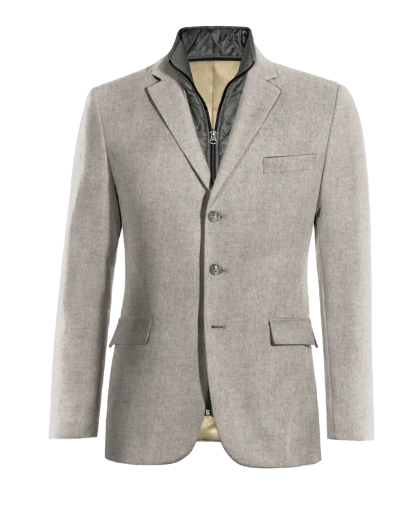  Blazer gris de donegal tweed slim fit de 3 botones