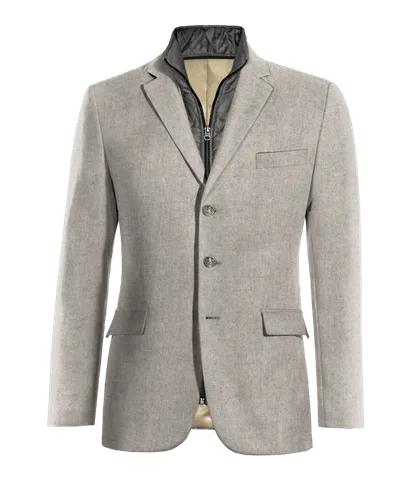  Blazer gris de donegal tweed slim fit de 3 botones