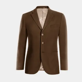  Blazer marrón chocolate de terciopelo slim fit de 3 botones