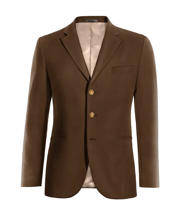  Blazer marrón chocolate de terciopelo slim fit de 3 botones