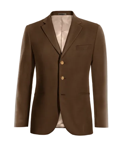  Blazer marrón chocolate de terciopelo slim fit de 3 botones