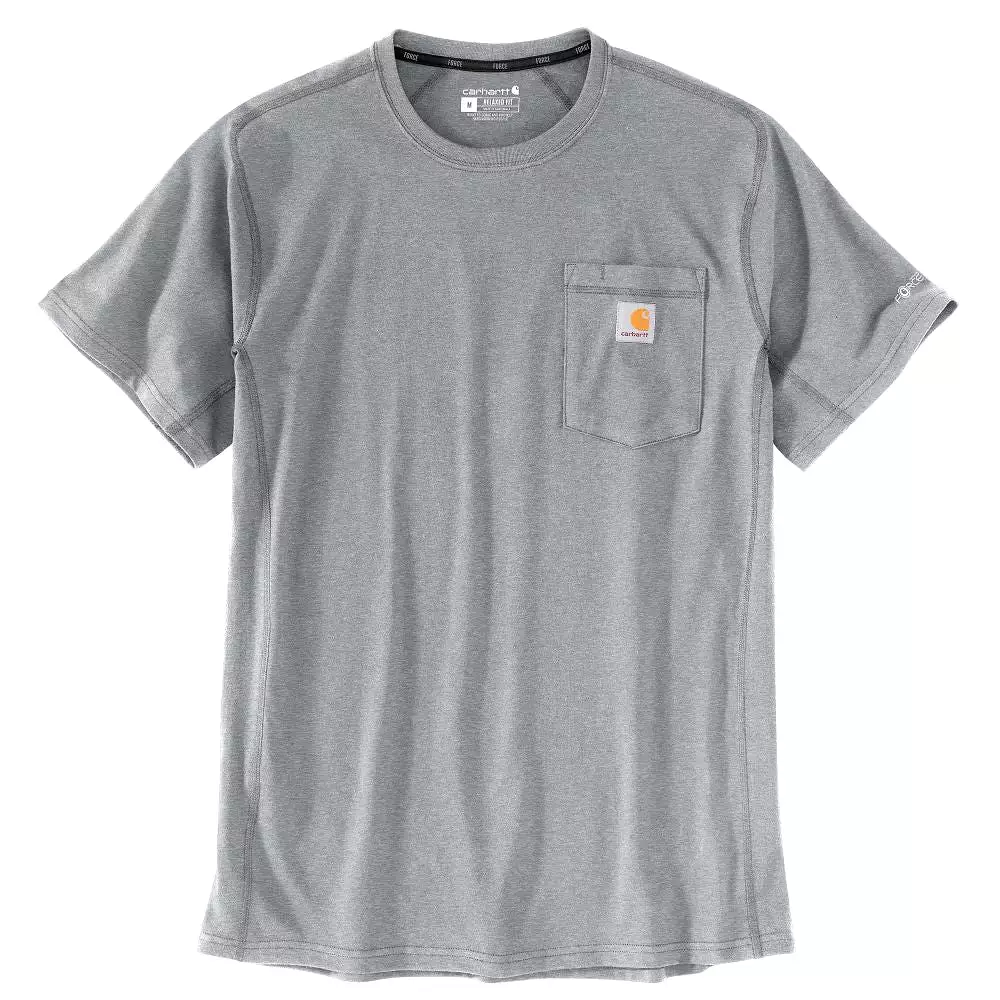 'Carhartt' Men's Force Relaxed Fit Midweight Pocket Tee - Heather Grey