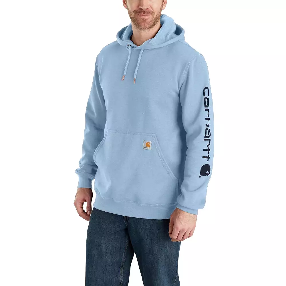 'Carhartt' Men's Midweight Sleeve Logo Hoodie - Fog Blue