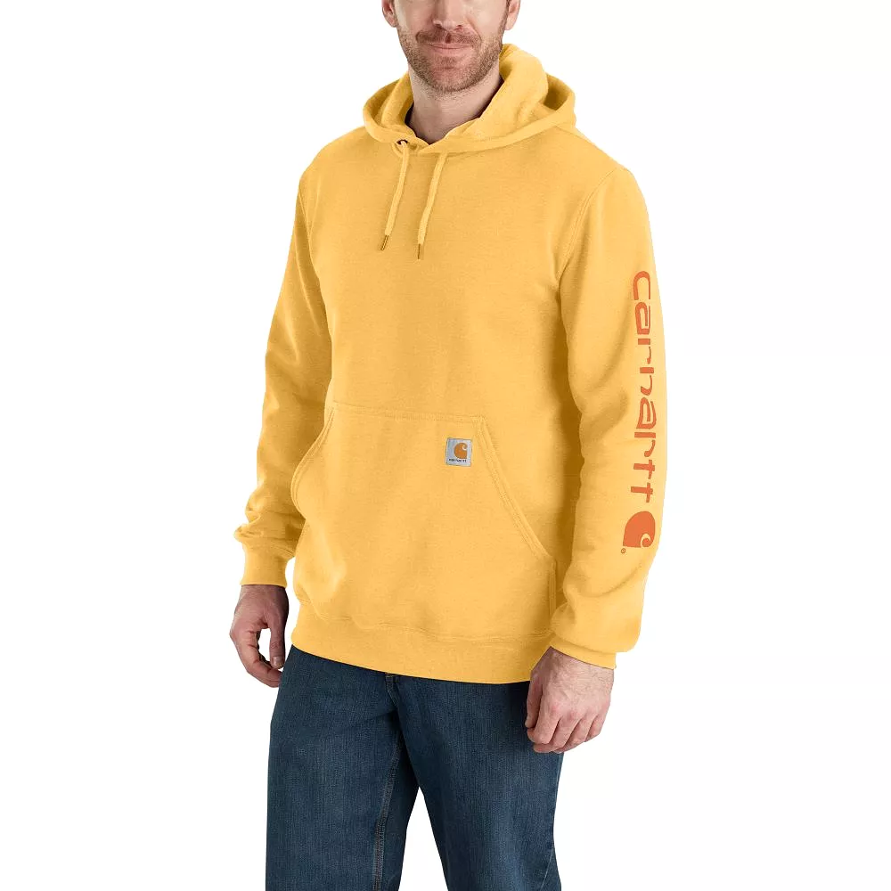 'Carhartt' Men's Midweight Sleeve Logo Hoodie - Vivid Yellow Heather