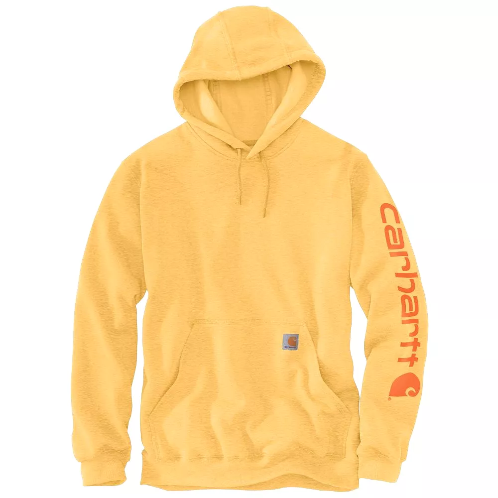 'Carhartt' Men's Midweight Sleeve Logo Hoodie - Vivid Yellow Heather