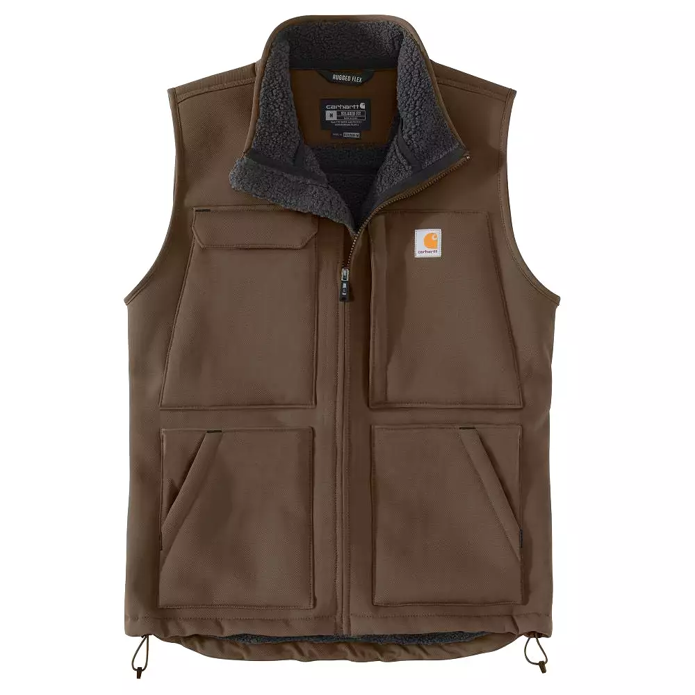 'Carhartt' Men's Super Dux Relaxed Fit Sherpa Lined Vest - Coffee