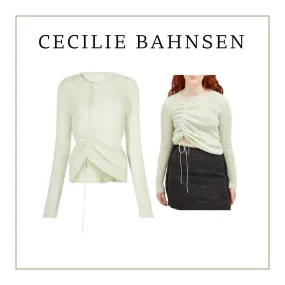 CECILIE BAHNSEN  |Casual Style Long Sleeves Plain V-neck & Crew neck