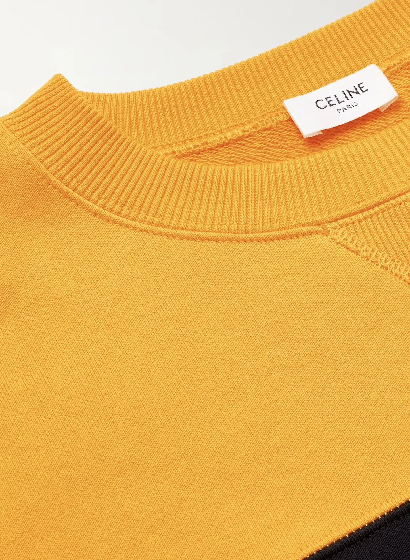 CELINE  |Crew Neck Bi-color Long Sleeves Cotton Logo Luxury