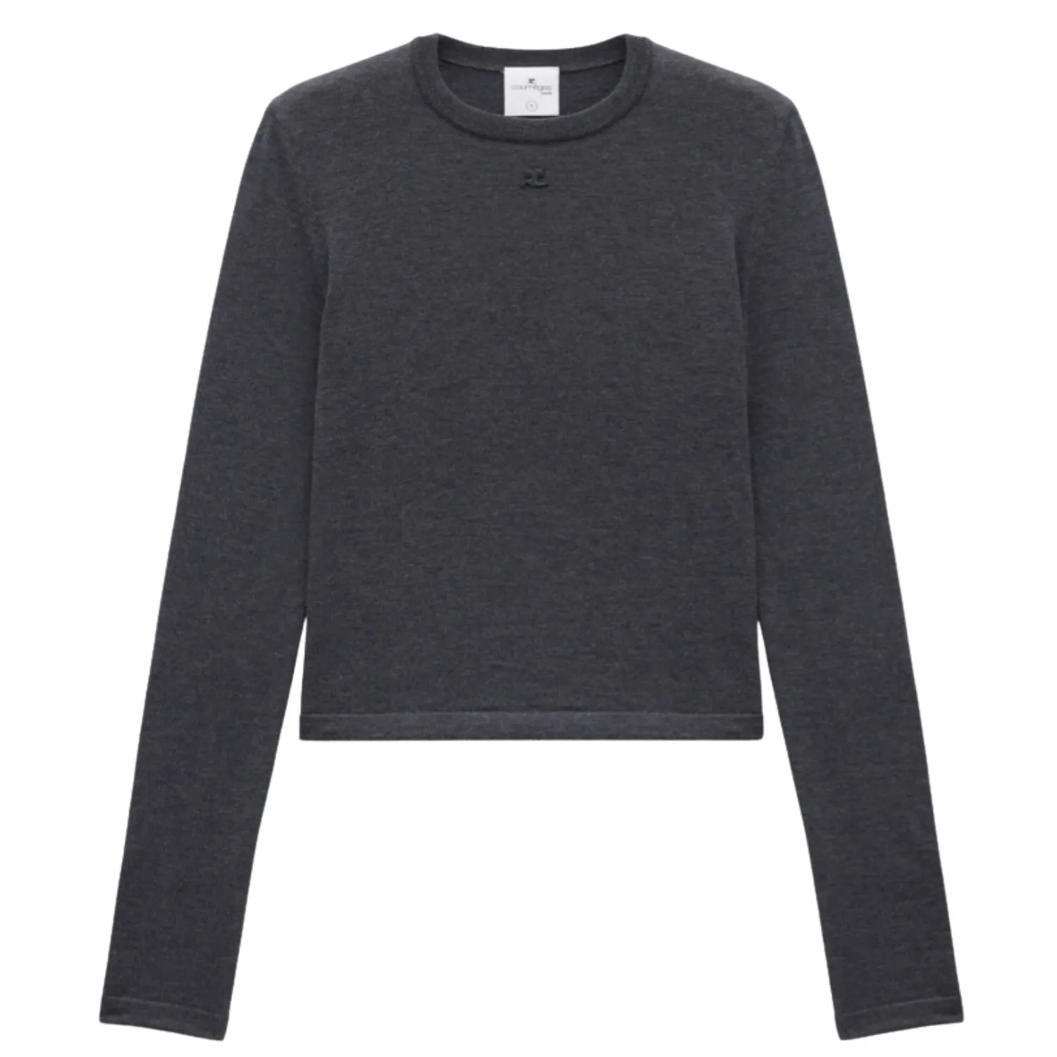 Courreges  |Crew Neck Wool Street Style Long Sleeves Plain Cotton Logo