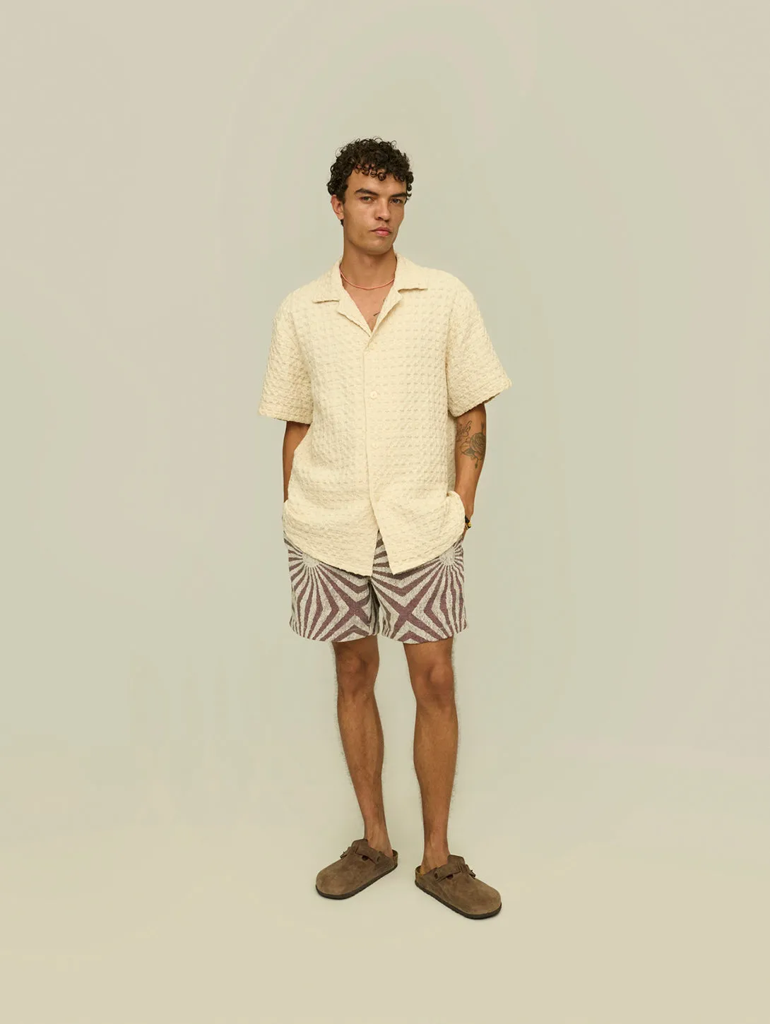 Cuba Waffle Shirt - Ecru