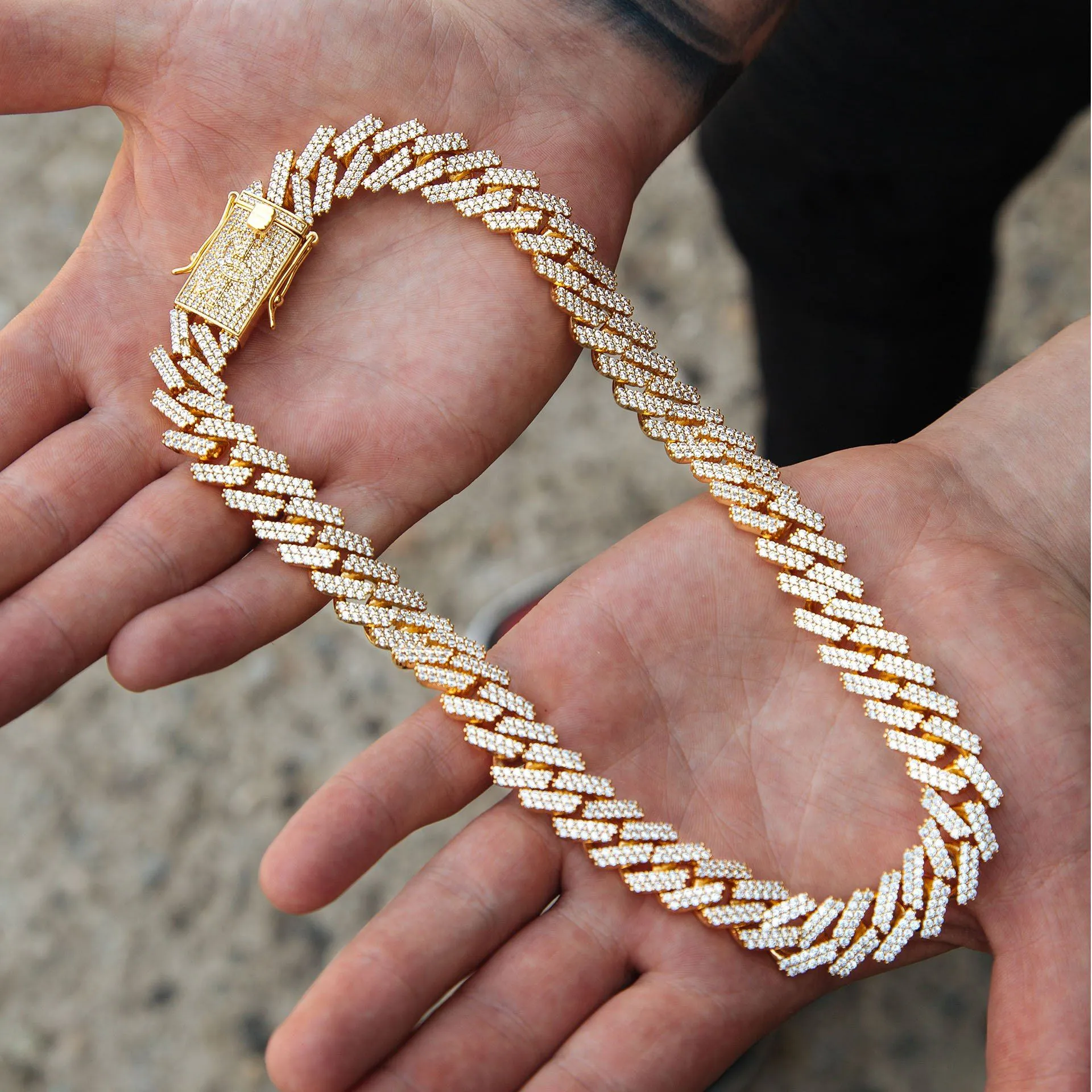 Diamond Cuban Chain Straight Edge 15mm