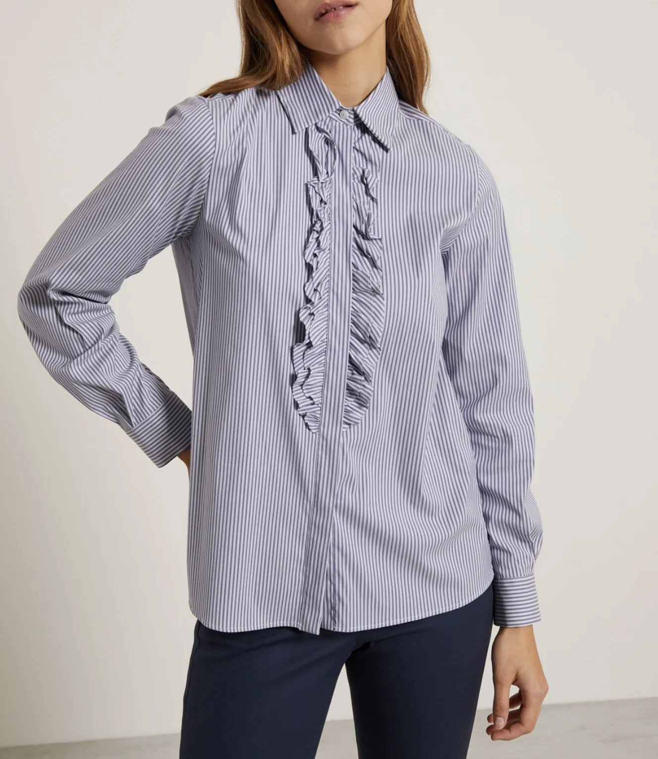 Diffusione Tessile  |Stripes Long Sleeves Cotton Outlet Shirts & Blouses