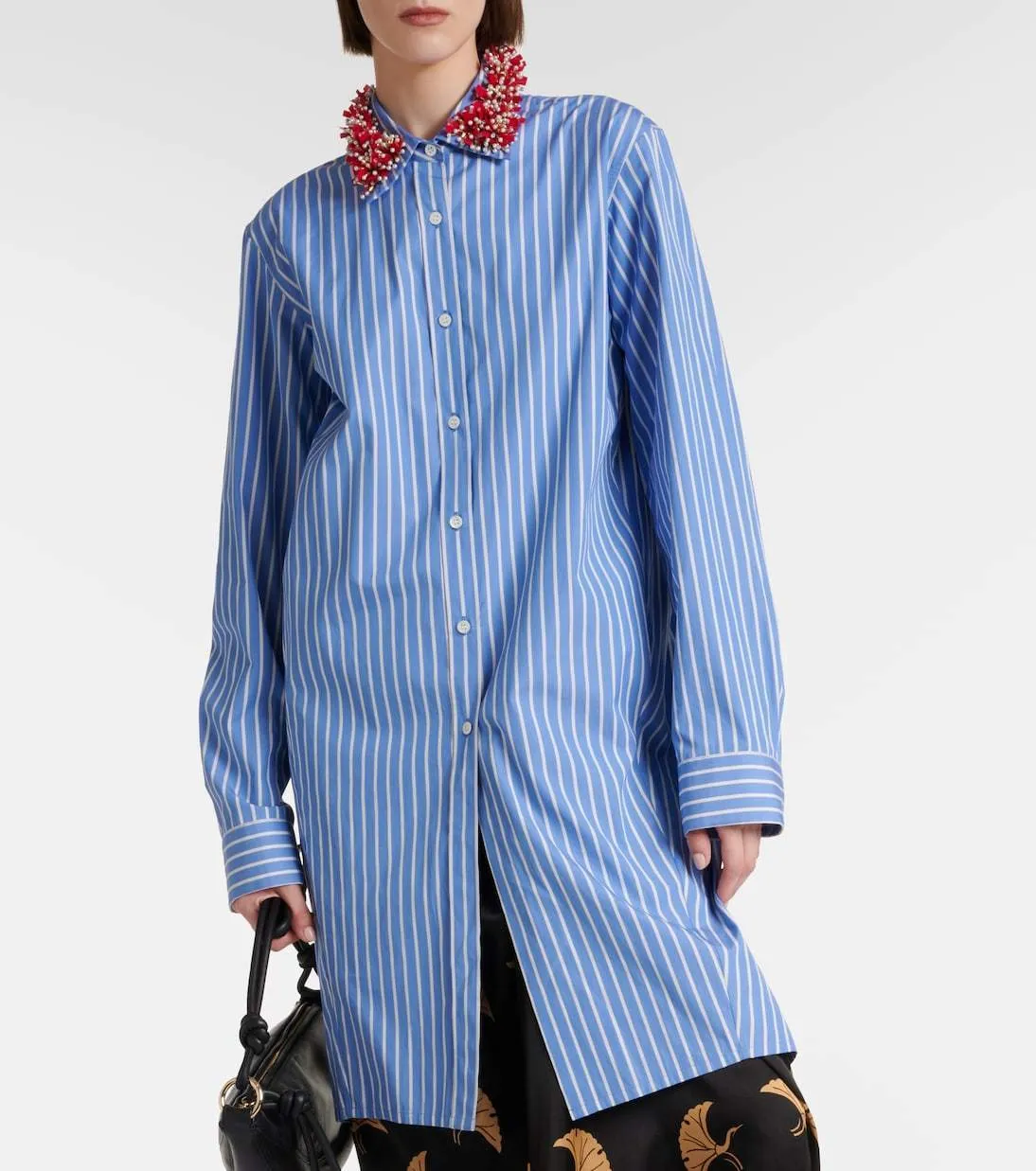 Dries Van Noten  |Stripes Casual Style Long Sleeves Cotton Oversized