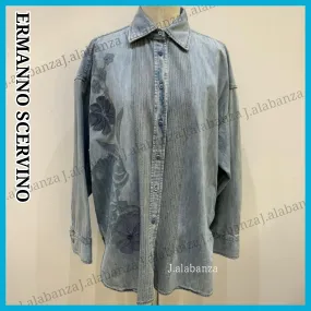 ERMANNO SCERVINO  |Flower Patterns Casual Style Denim Long Sleeves