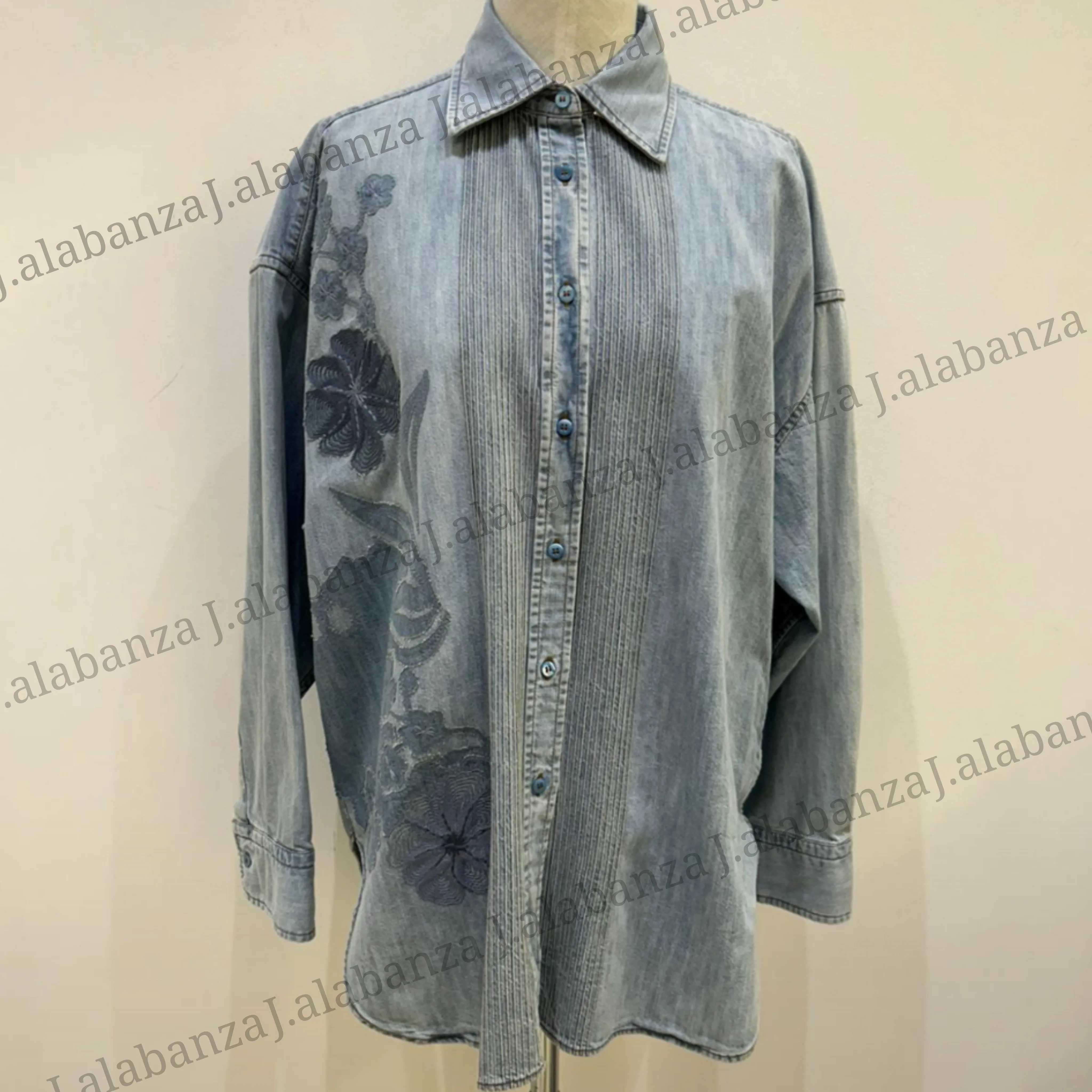 ERMANNO SCERVINO  |Flower Patterns Casual Style Denim Long Sleeves