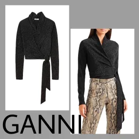 Ganni  |Casual Style Blended Fabrics Long Sleeves Plain Office Style