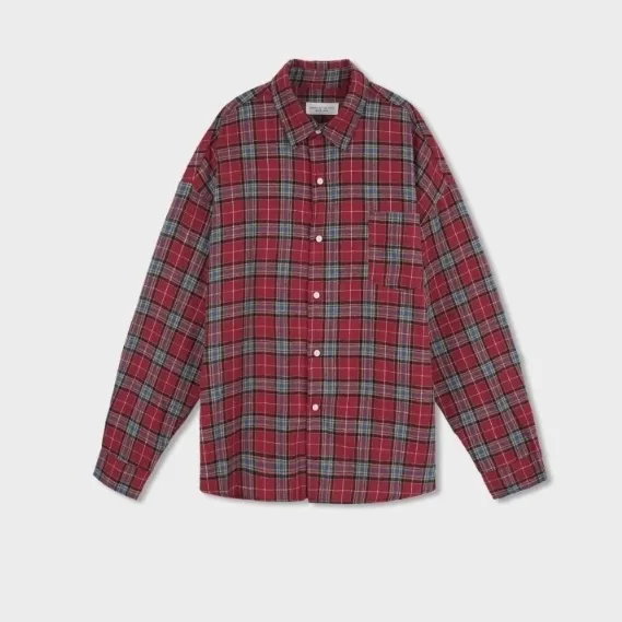 IONSEOUL  |Other Plaid Patterns Unisex Street Style Long Sleeves Cotton