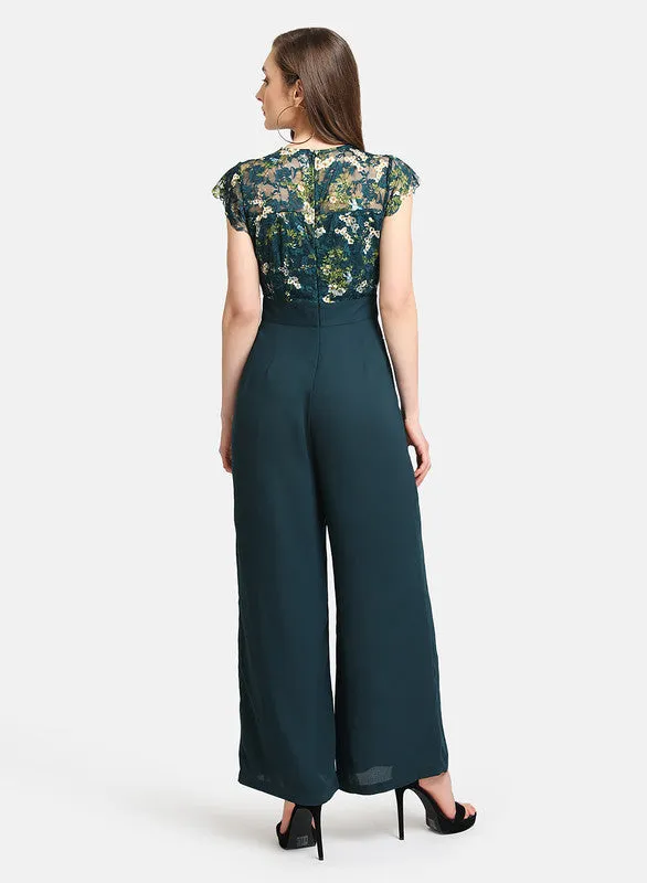 Jumpsuit With Stretch Lace Bodice