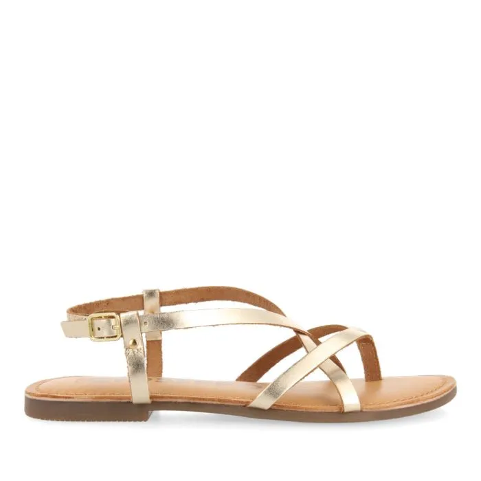 Lelex women's gold roman sandals