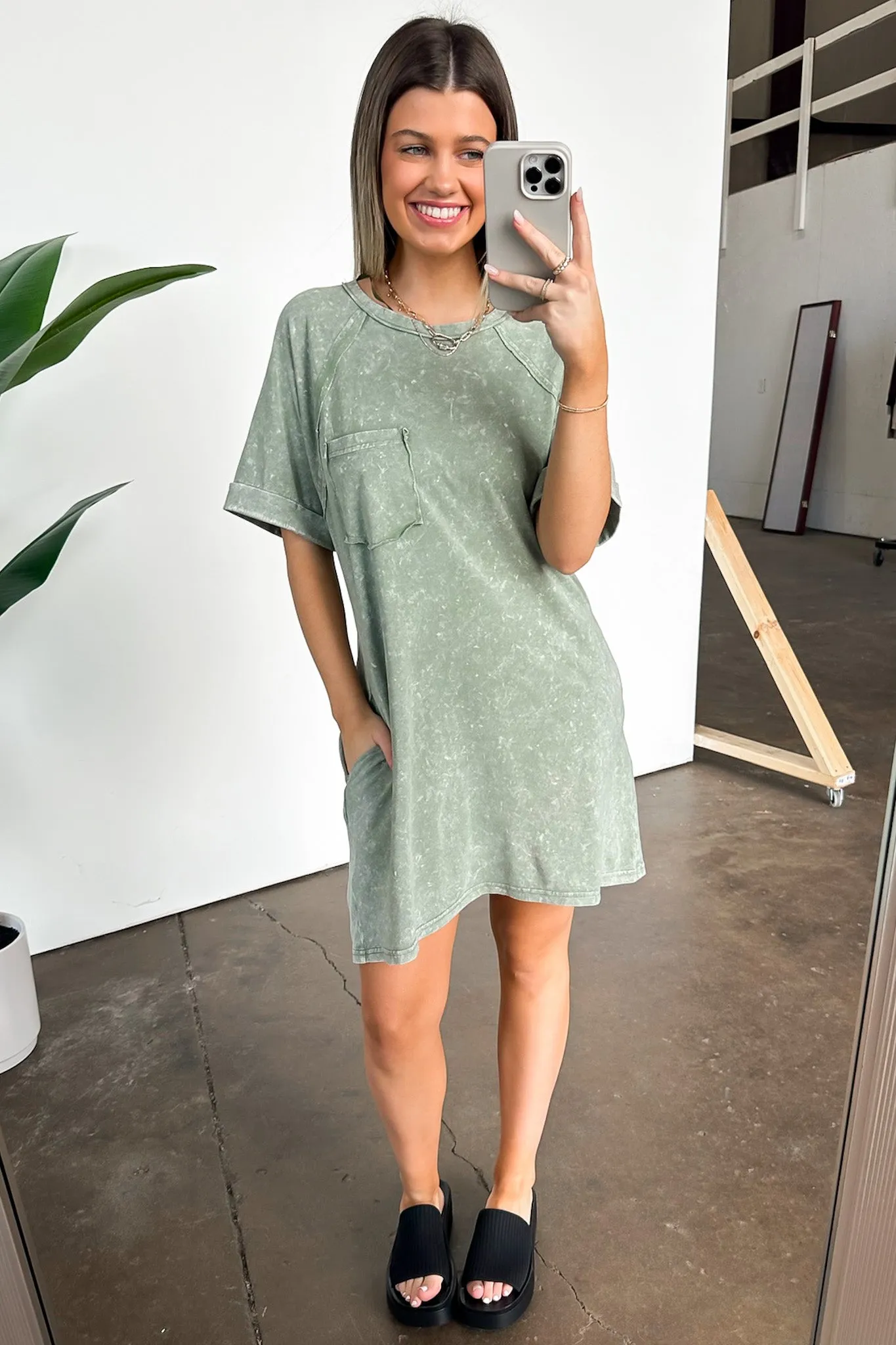 Leonia Short Sleeve Pocket T-Shirt Dress - BACK IN STOCK