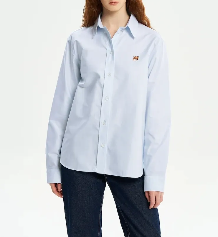 MAISON KITSUNE  |Street Style Long Sleeves Plain Logo Shirts & Blouses