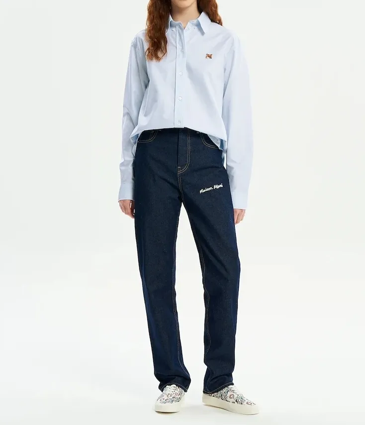 MAISON KITSUNE  |Street Style Long Sleeves Plain Logo Shirts & Blouses