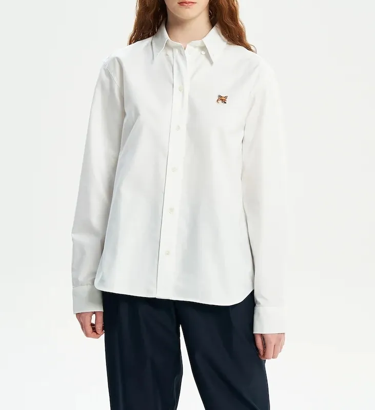 MAISON KITSUNE  |Street Style Long Sleeves Plain Logo Shirts & Blouses