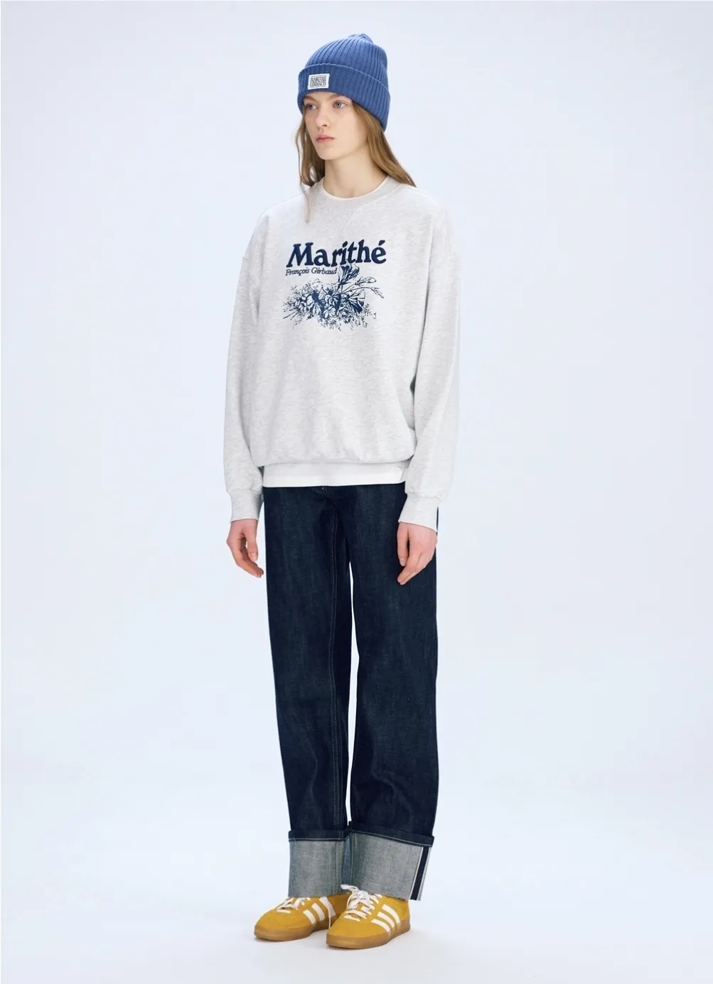 Marithe + Francois Girbaud  |Unisex Street Style Long Sleeves Cotton Logo Sweatshirts