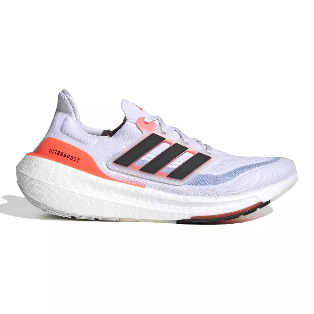 Men's Adidas Ultraboost Light, Cloud White/Core Black/Solar Red, 10 D Medium