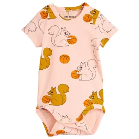 Mini Rodini Baby Squirrels Bodysuit Pink