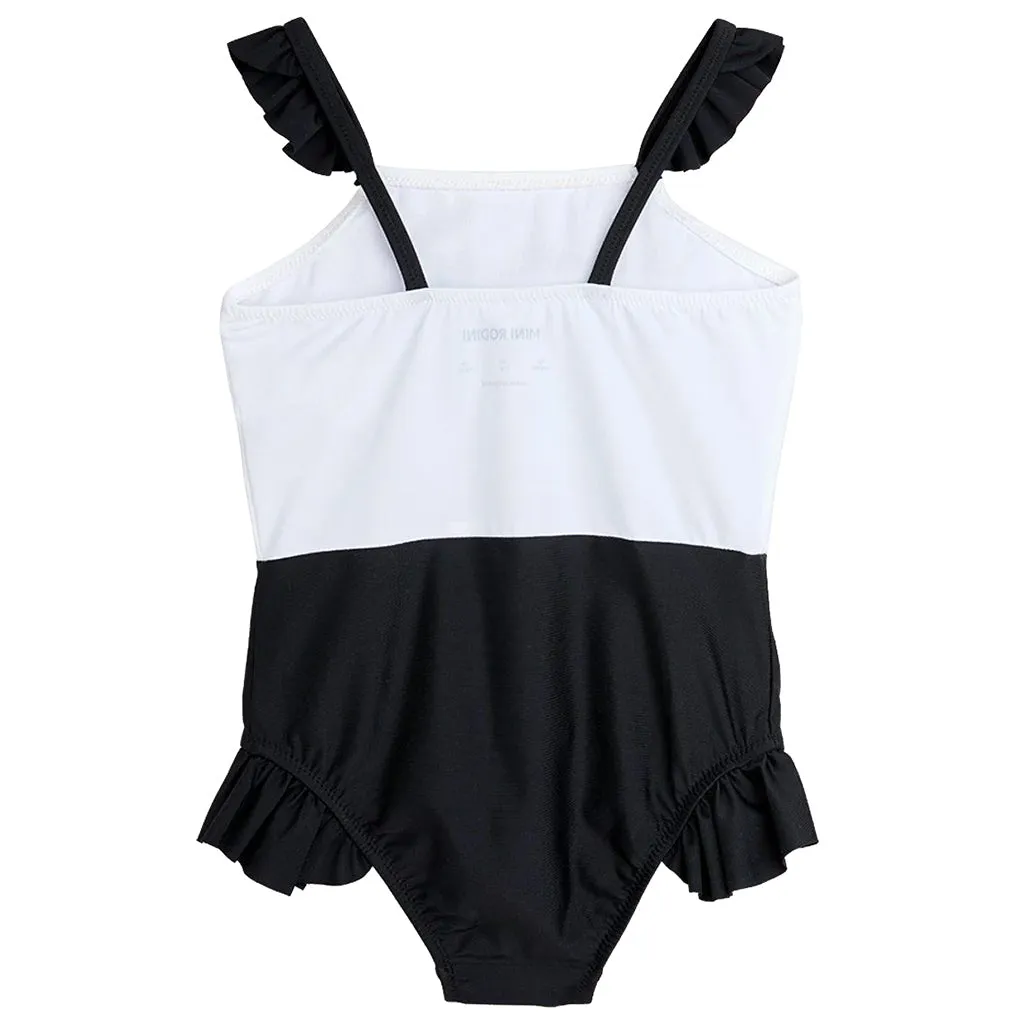 Mini Rodini Child Dolphin Frill Swimsuit Black