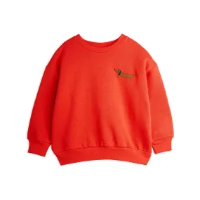 MINI RODINI Dog Embroidered Sweatshirt - Red