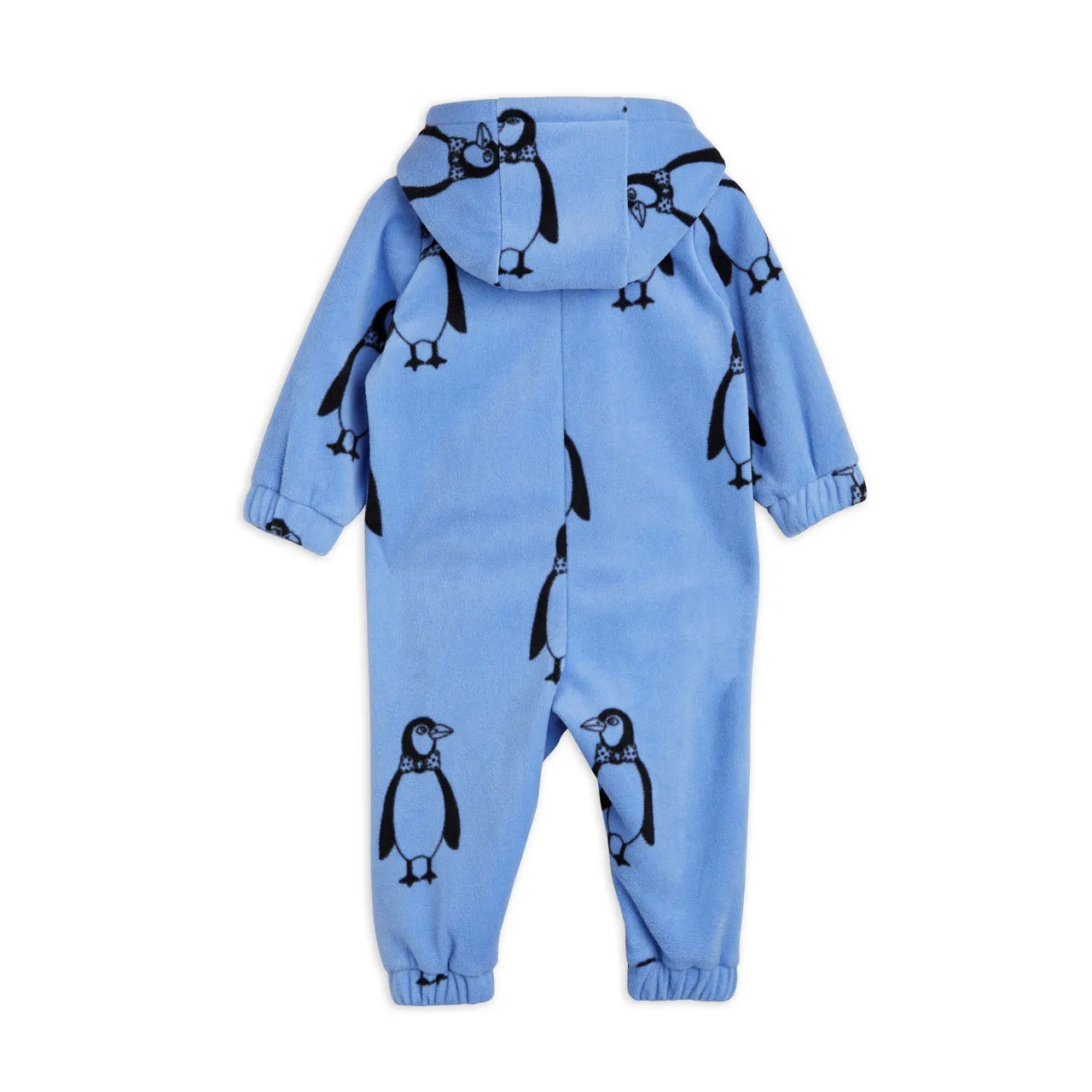 MINI RODINI Penguin Fleece Bodysuit - Blue