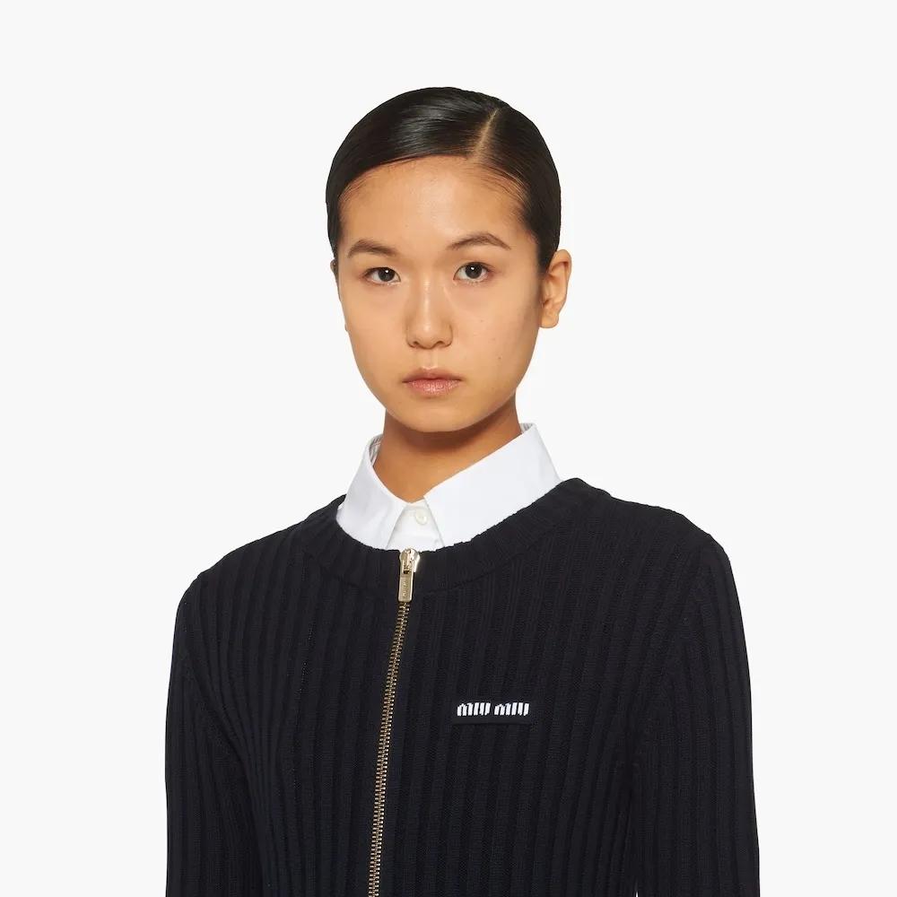 MiuMiu  |Casual Style Long Sleeves Plain Cotton Elegant Style